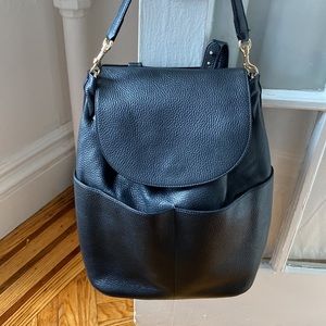 Cuyana Black Leather Backpack